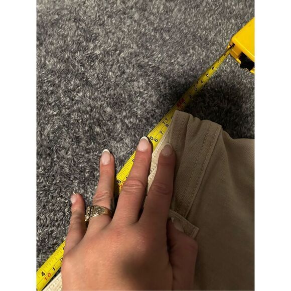 Zara The Marine Straight Tan Cropped Jeans Size 2 Wide Leg Distressed Neutral - Picture 9 of 11